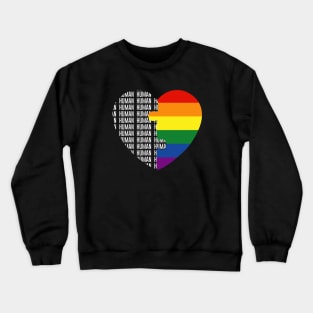 Heart LGBT flag, lgbt community, human. Crewneck Sweatshirt